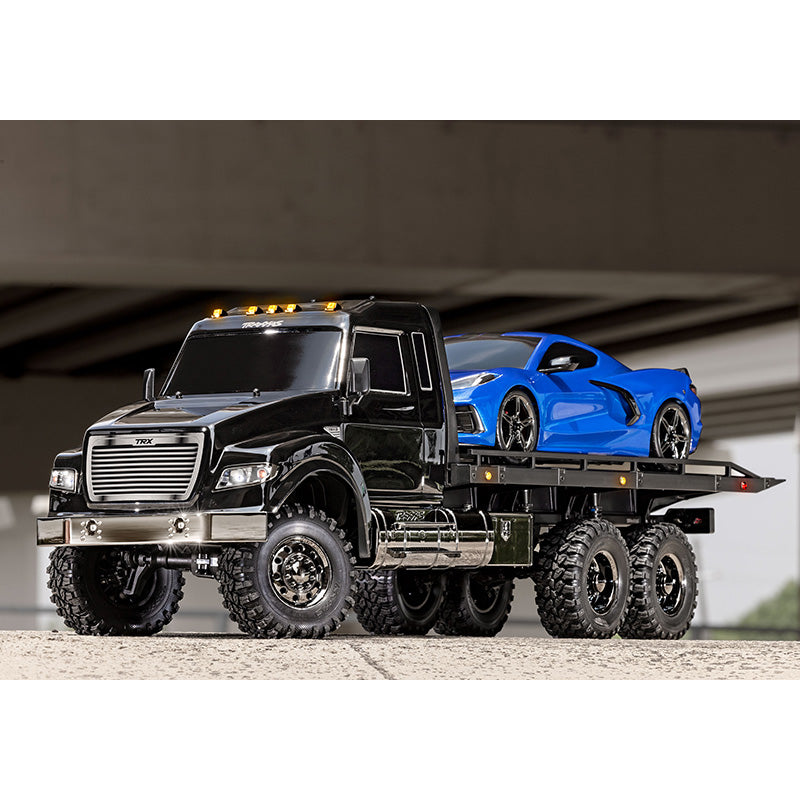 TRAXXAS FLATBED TRUCK WITH WINCH - BLK