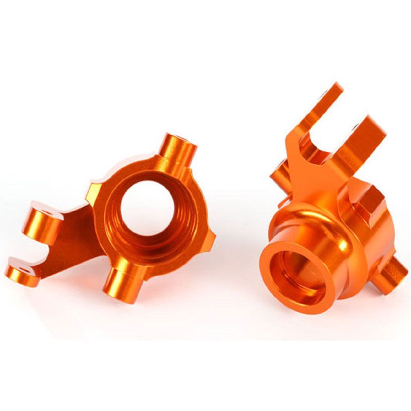 TRAXXAS STEERING BLOCKS 6061-T6 ALUM (ORANGE-ANOD) L&R