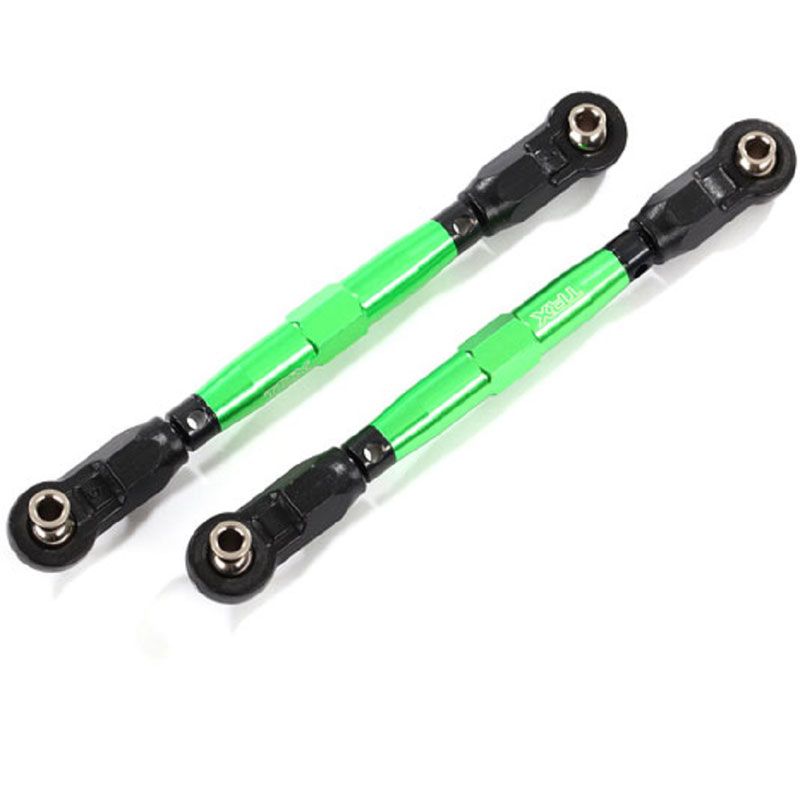 TRAXXAS TOE LINKS FRONT (TUBES GREEN-ANOD 7075-T6 ALUM) (88MM) (2)