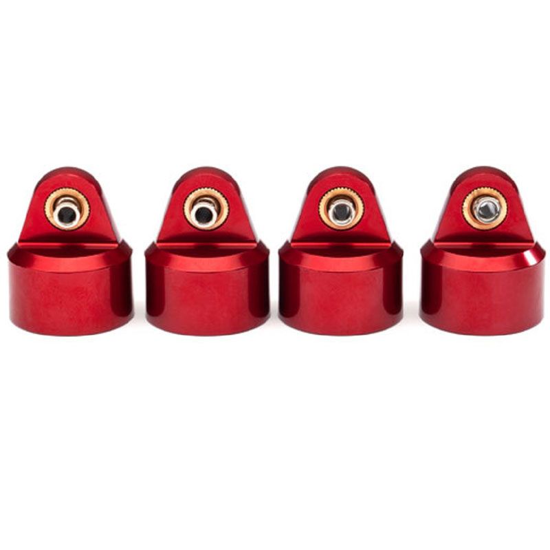 TRAXXAS  SHOCK CAPS ALUM (RED-ANOD) GT-MAXX SHOCKS (4)
