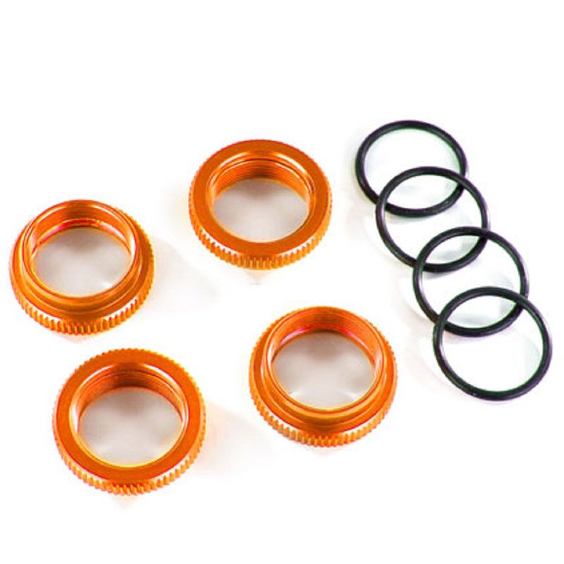 TRAXXAS SPRING RETAINER (ADJUSTER) ORANGE-ANDZ ALMNM GT-MAXX SHOCKS (4)