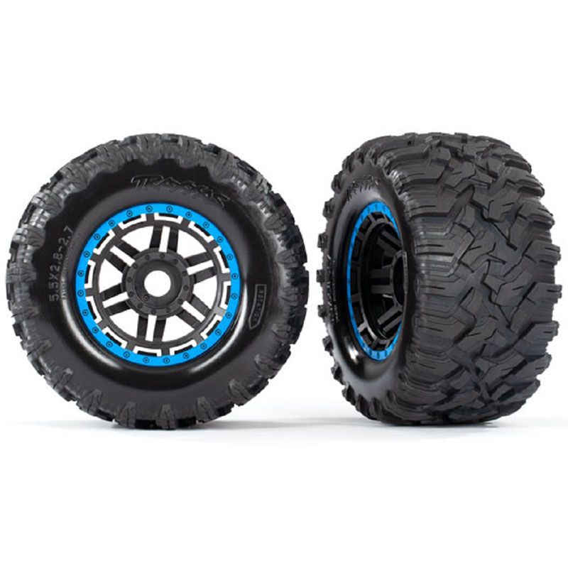 TRAXXAS T&W ASSEM BLACK BLUE BEADLOCK STYLE WHEELS