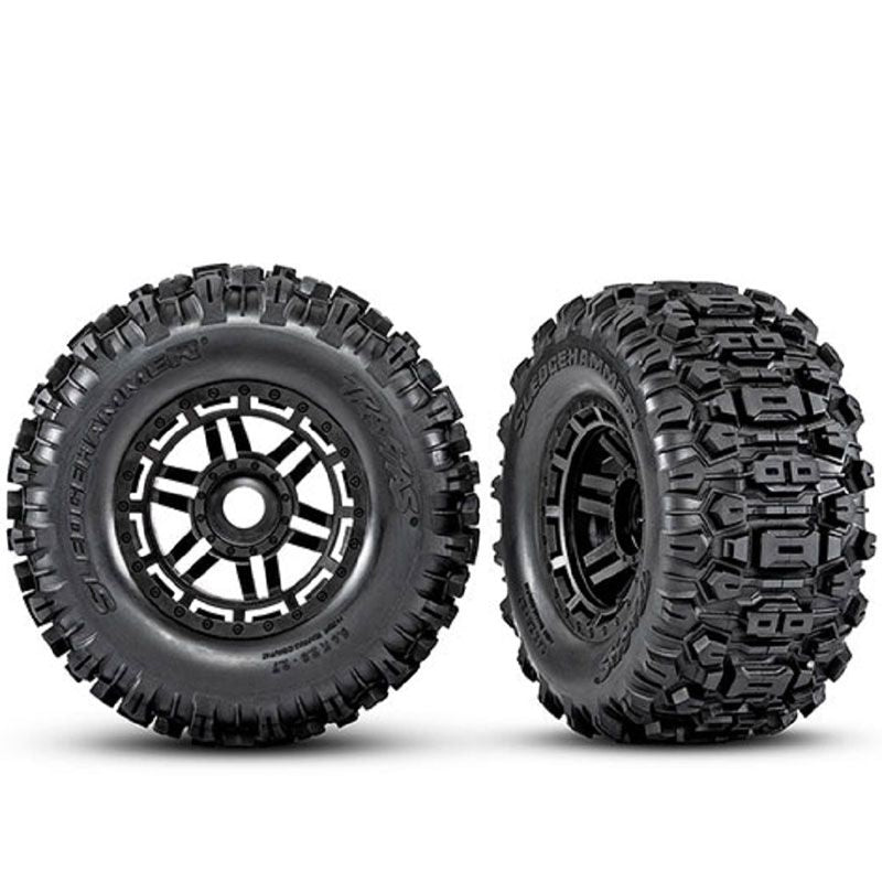 TRAXXAS T & W ASS (BLK) DUAL PROFILE (2.8' OUTER 3.6' INNER) SLEDGEHAMMER(2) (17MM SPLINED)