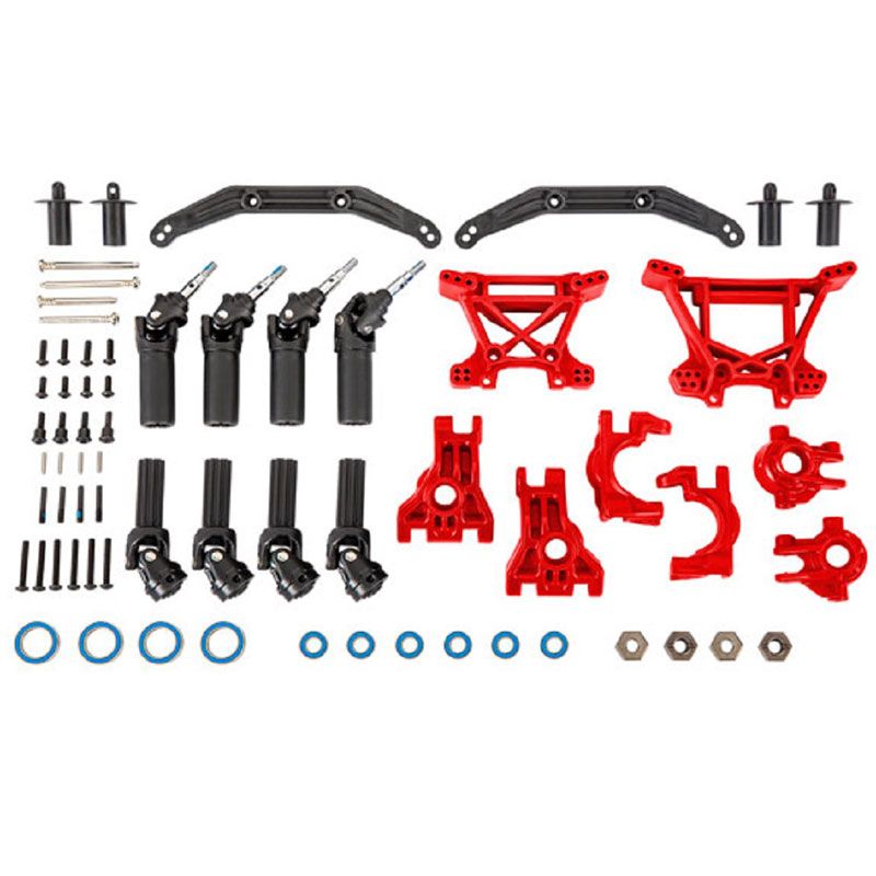 TRAXXAS OUTER DRIVELINE & SUSPENSION UPGRADE KIT EXTREME HEAVY DUTY RED