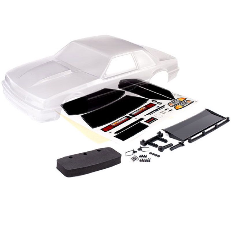 TRAXXAS BODY FORD MUSTANG FOX BODY CLEAR