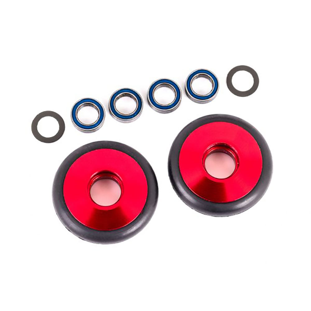 TRAXXAS WHEELS WHEELIE BAR 6061-T6 ALUM (RED-ANOD) (2)