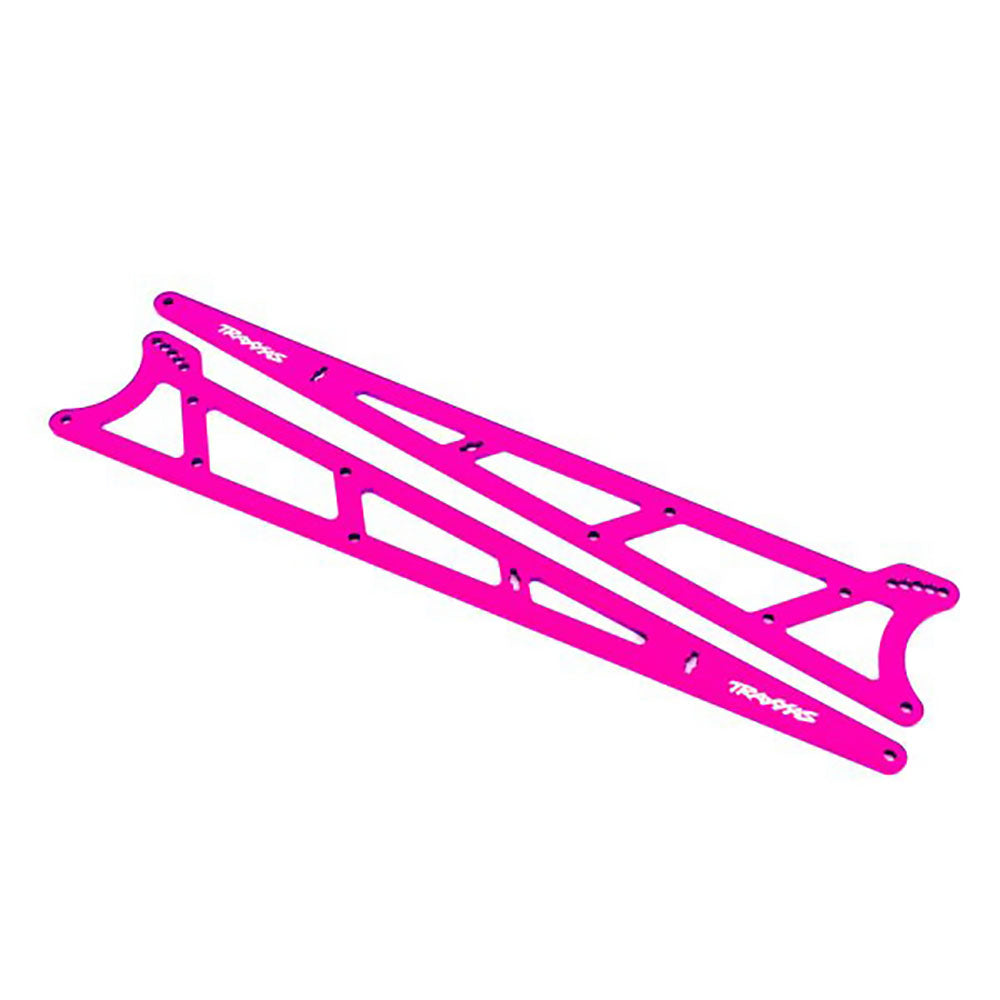 TRAXXAS SIDE PLATES WHEELIE BAR PINK (ALUM) (2)