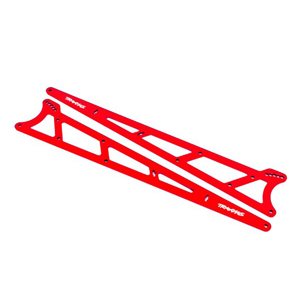 TRAXXAS SIDE PLATES WHEELIE BAR RED (ALUM) (2)