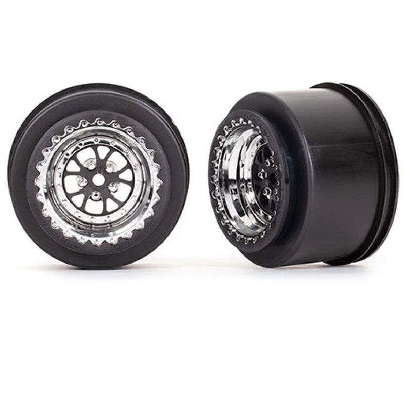 TRAXXAS WHEELS WELD GLOSS BLACK (REAR) (2)