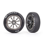 TRAXXAS T&W ASSEM(WELD GLOSS BLK WHLS MICKEY THOMPSON ET FRONT TIRES) (2)