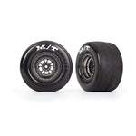 TRAXXAS T&W ASSEM (WELD GLOSS BLK WHLS MICKEY THOMPSON ET DRAG SLICKS) (REAR) (2)