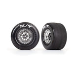 TRAXXAS T&W ASSEM (WELD GLOSS BLK WHLS MICKEY THOMPSON ET DRAG SLICKS) (REAR) (2)