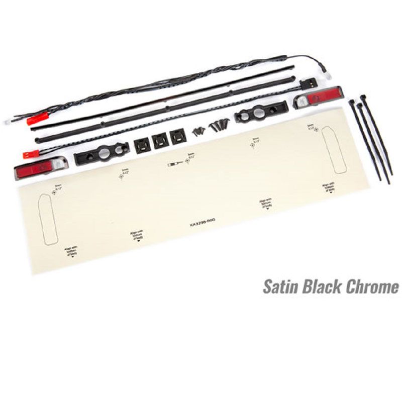 TRAXXAS LED TAIL LIGHTS (RED) POWER HARNESS/ TAIL LIGHT HOUSINGS (L&R) TAILGATE TRIM (SATIN BLK CHRM)