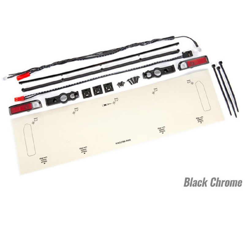 TRAXXAS LED TAIL LIGHTS (RED) POWER HARNESS/ TAIL LIGHT HOUSINGS (L&R) TAILGATE TRIM (BLK CHRM)