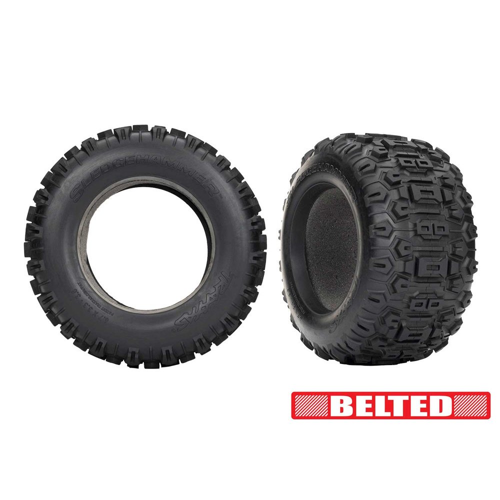 TRAXXAS 3.8" BELTED SLEDGEHAMMER TIRES W/ INSERTS (2)