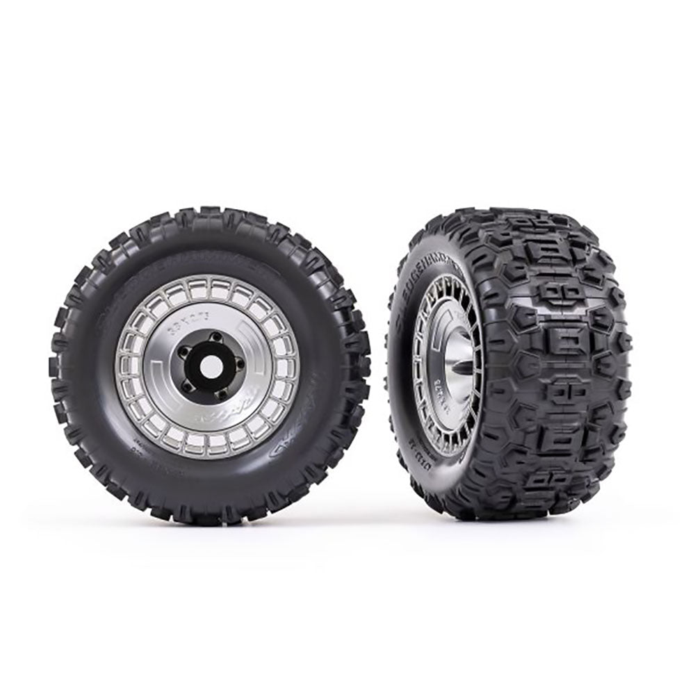 TRAXXAS T&W STN CHRM WHL CVR/SLEDGHMR TIRE