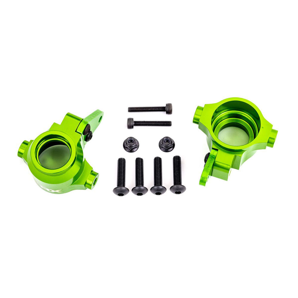 TRAXXAS STEERING BLOCKS ALUM GREEN L/R