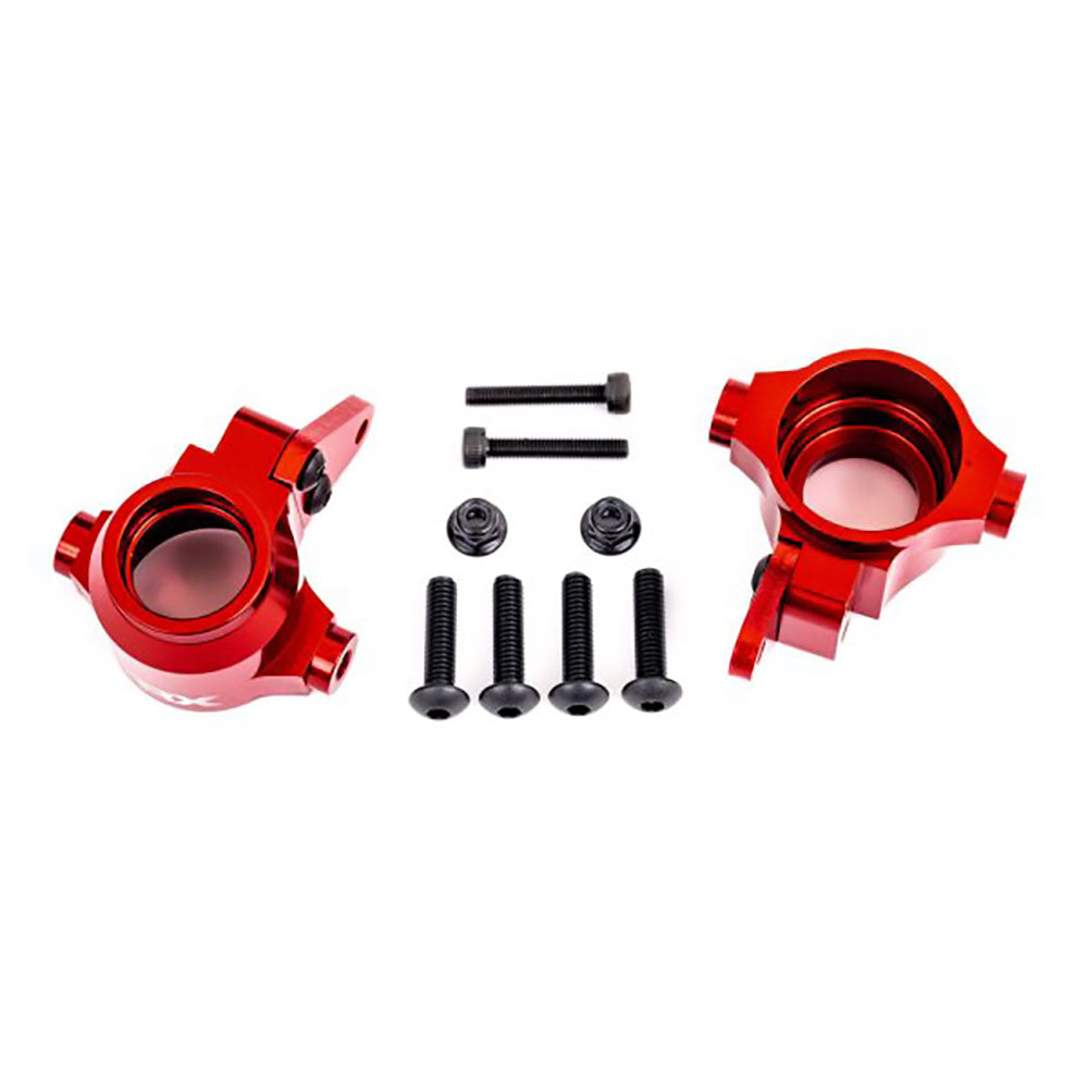 TRAXXAS STEERING BLOCKS ALUM RED L/R