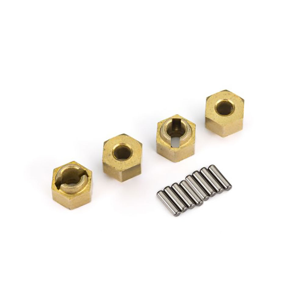 TRAXXAS WHEEL HUBS 7MM HEX (BRASS) (4)/ AXLE PINS (8)