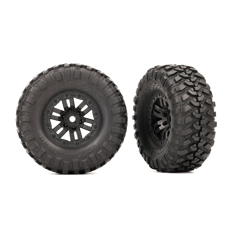 TRAXXAS T&W ASSEM (BLK 1.0' WHEELS CANYON TRAIL 2.2X1.0' TIRES) (2)