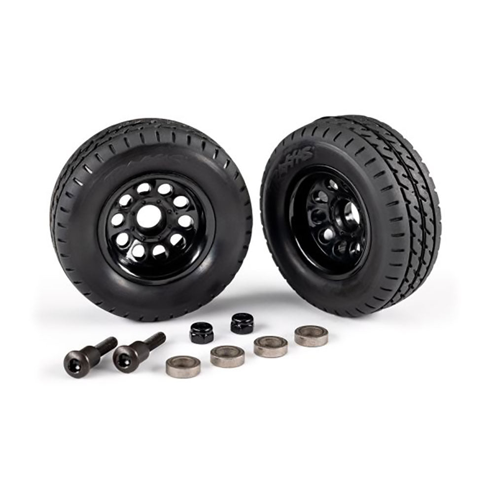 TRAXXAS TRAILER WHEELS (2)/ TIRES (2)/ MOUNTING HARDWARE