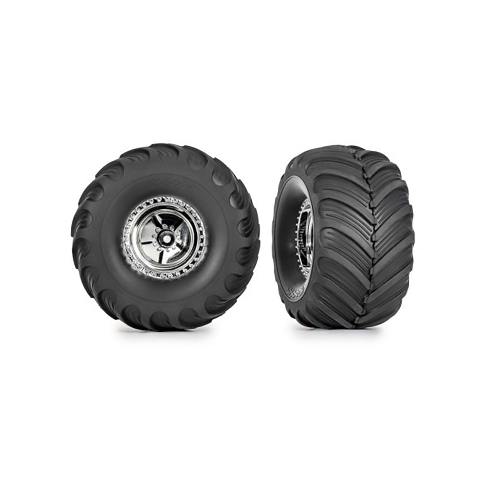TRAXXAS T&W ASSM CHRM WHL CHVRN TIRE