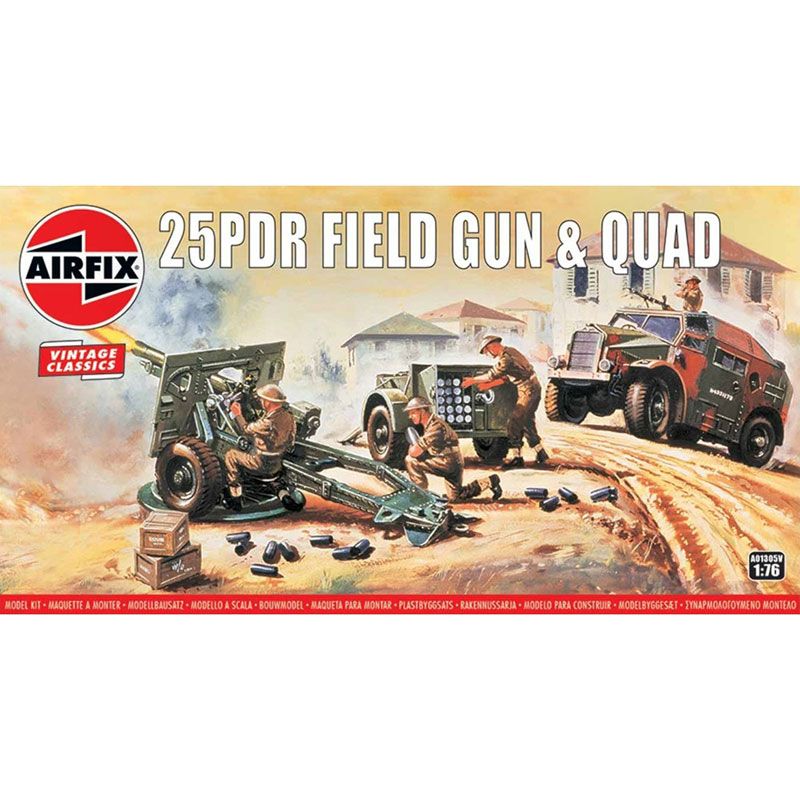 AIRFIX 1/76 25PDR FIELD GUN AND QUAD