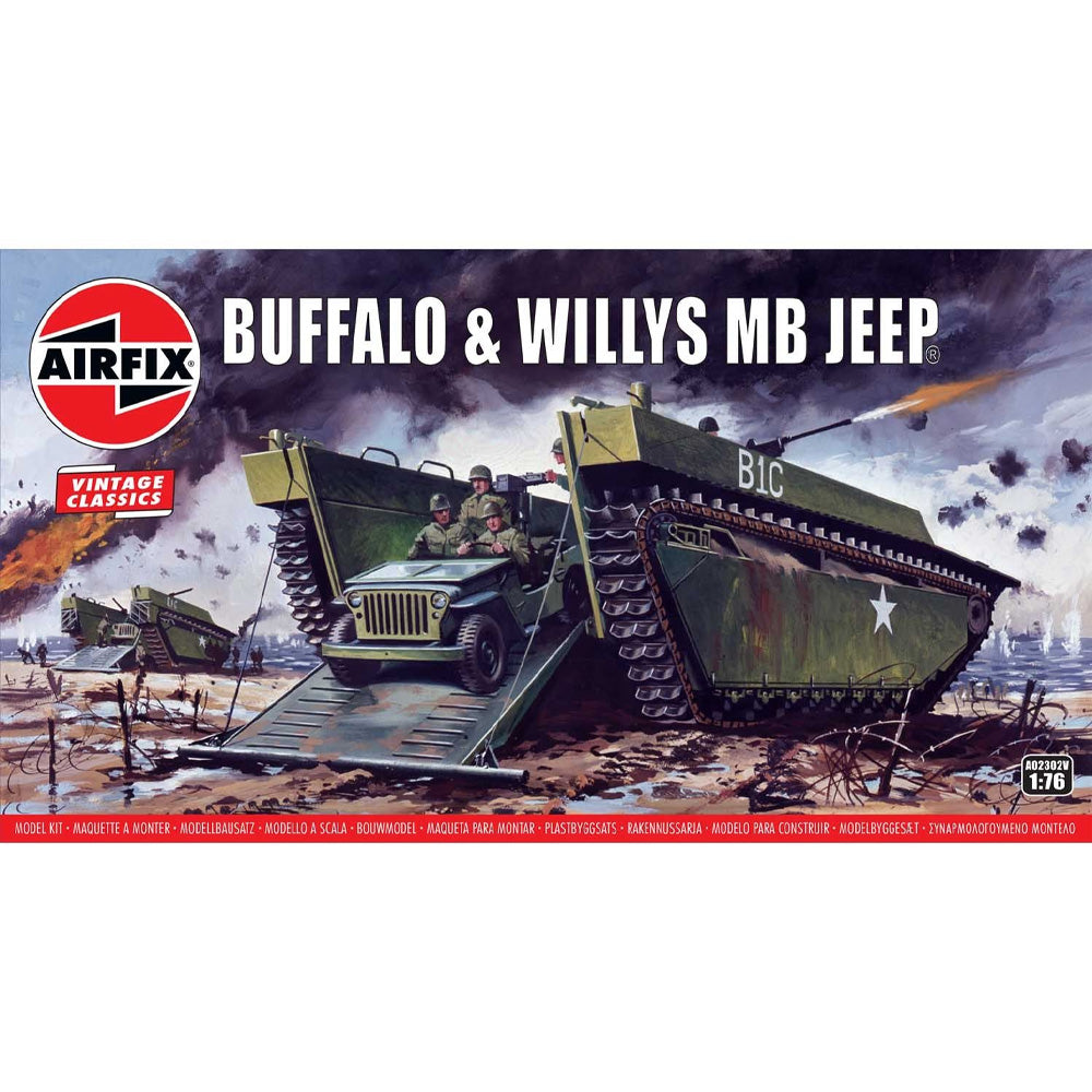 AIRFIX 1/76 BUFFALO AND WILLYS MB JEEP