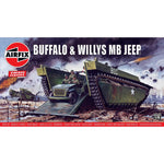 AIRFIX 1/76 BUFFALO AND WILLYS MB JEEP