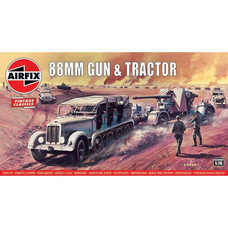 AIRFIX 1/76 88MM FLAK GUN AND TRACTOR
