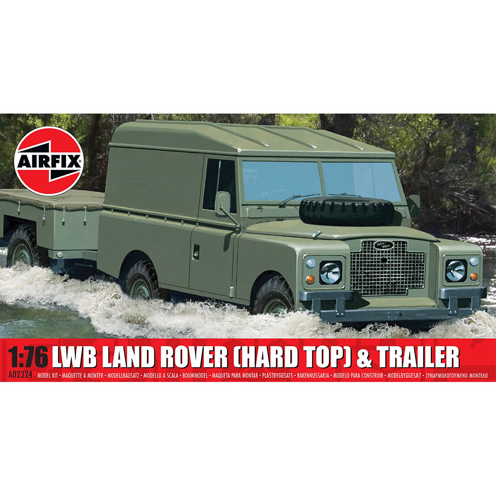 AIRFIX 1/76 LWB LAND ROVER (HARD TOP) AND TRAILER