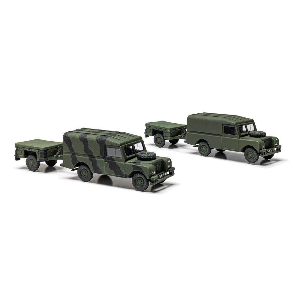 AIRFIX 1/76 LWB LAND ROVER (HARD TOP) AND TRAILER