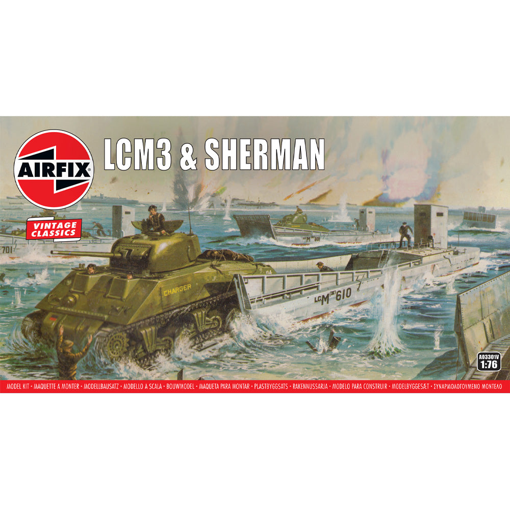 AIRFIX 1/76 LCM3 AND SHERMAN TANK