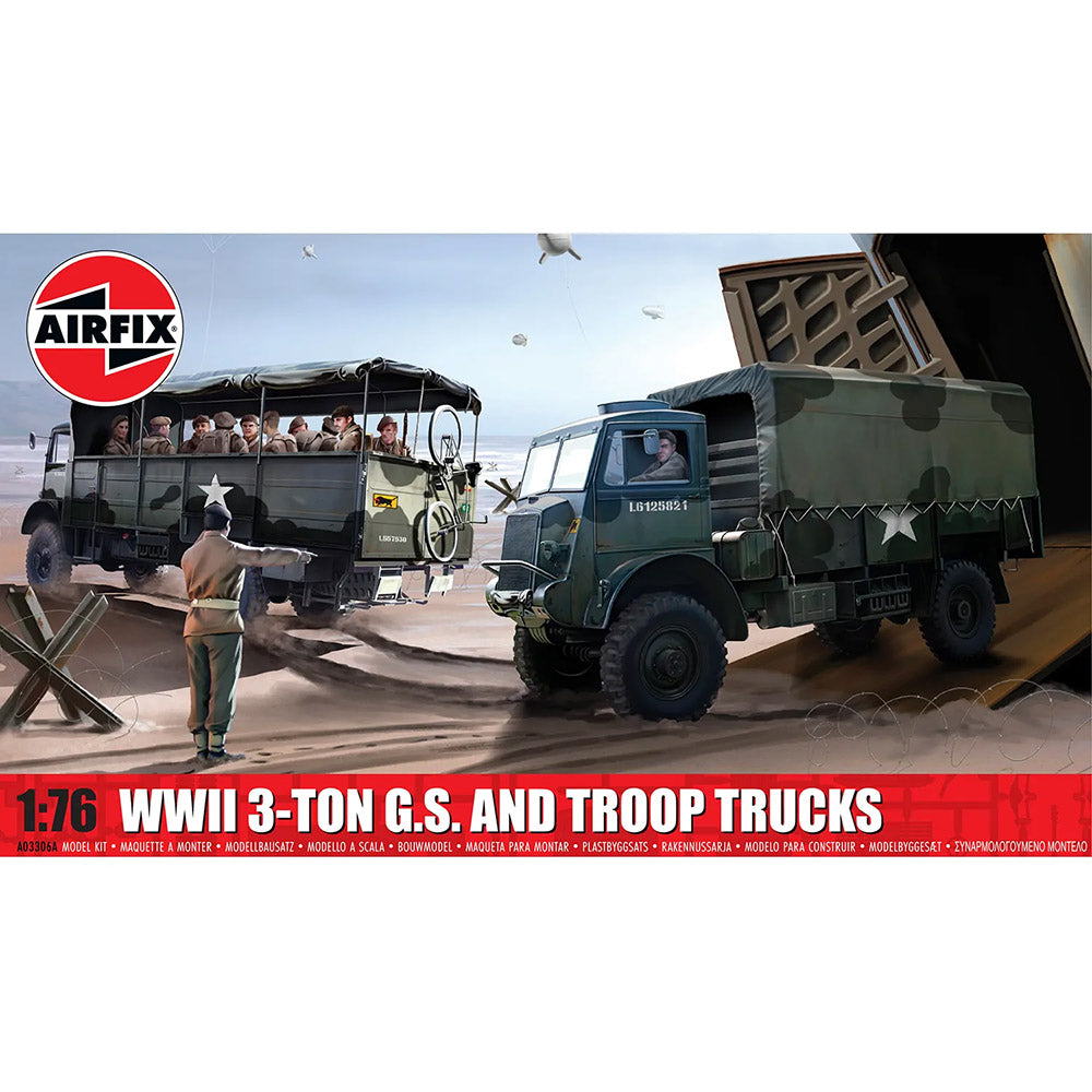 AIRFIX 1/76 WWII 3-TON 4X4 G.S. AND TROOP TRUCKS