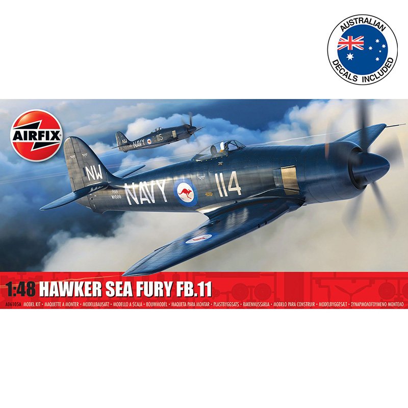 AIRFIX 1/48 HAWKER SEA FURY FB.II WITH AUS. DECALS