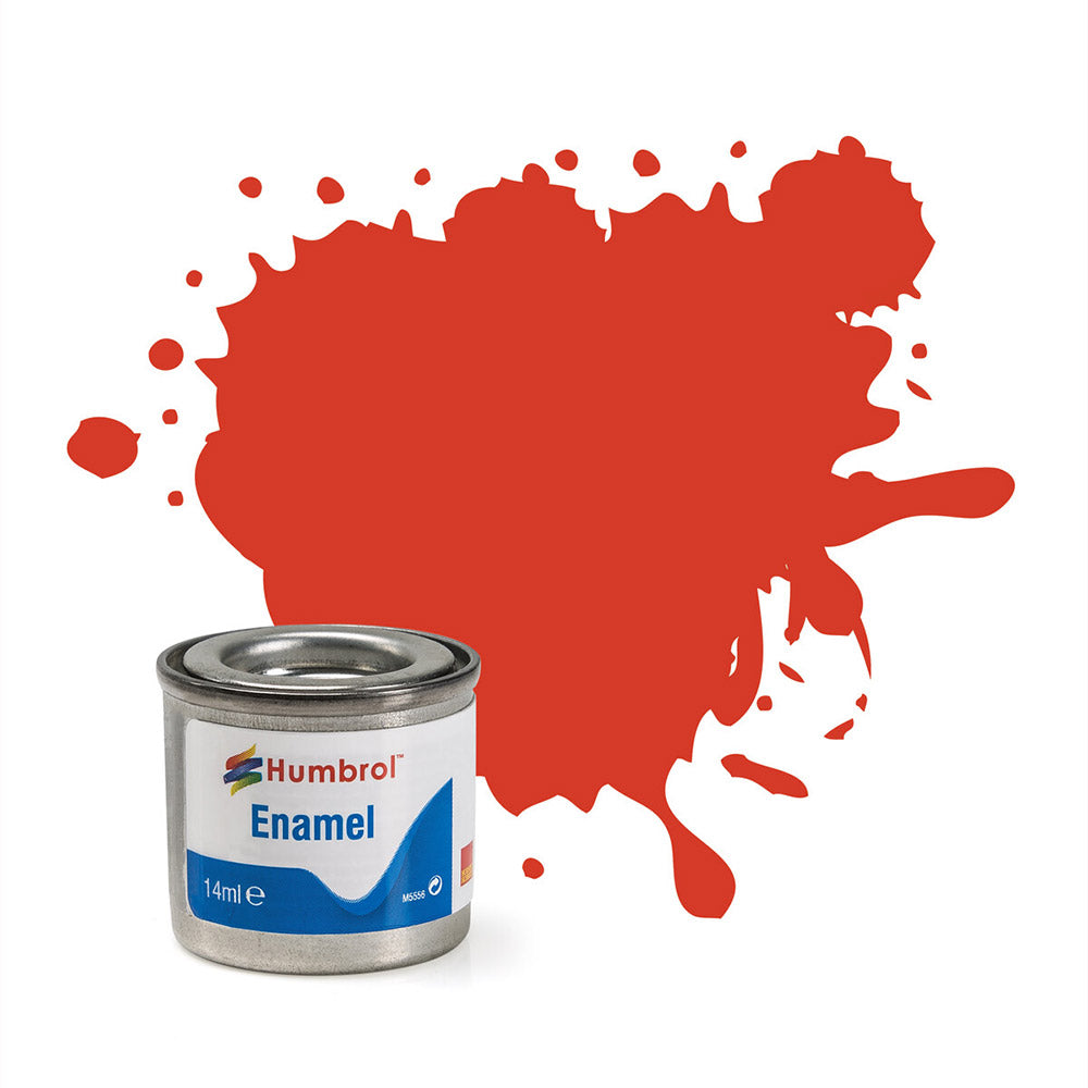 HUMBROL ENAMEL NO 174 SIGNAL RED SATIN