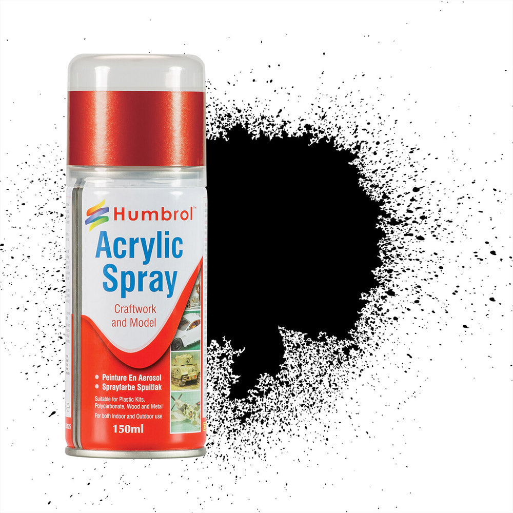 HUMBROL SPRAY ACRYLIC NO 33 BLACK MATT