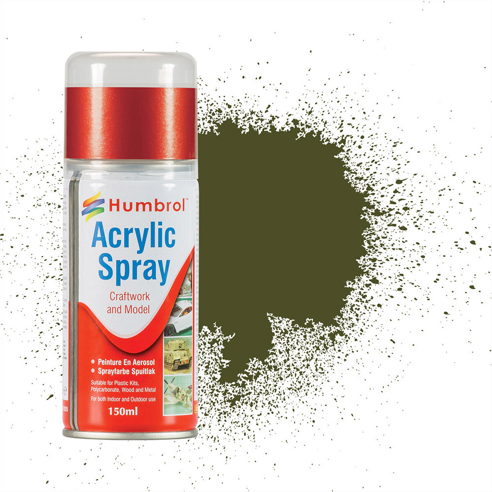 HUMBROL SPRAY ACRYLIC NO 155 OLIVE DRAB MATT