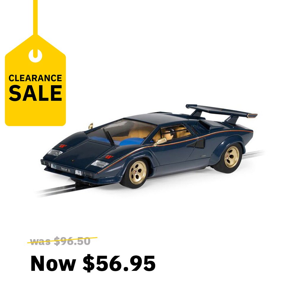 SCALEXTRIC 1/32 LAMBORGHINI COUNTACH - WALTER WOLF BLUE AND GOLD SLOT CAR