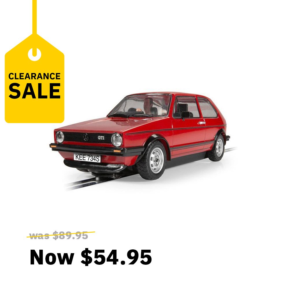 SCALEXTRIC 1/32 VOLKSWAGEN GOLF GTI - RED SLOT CAR
