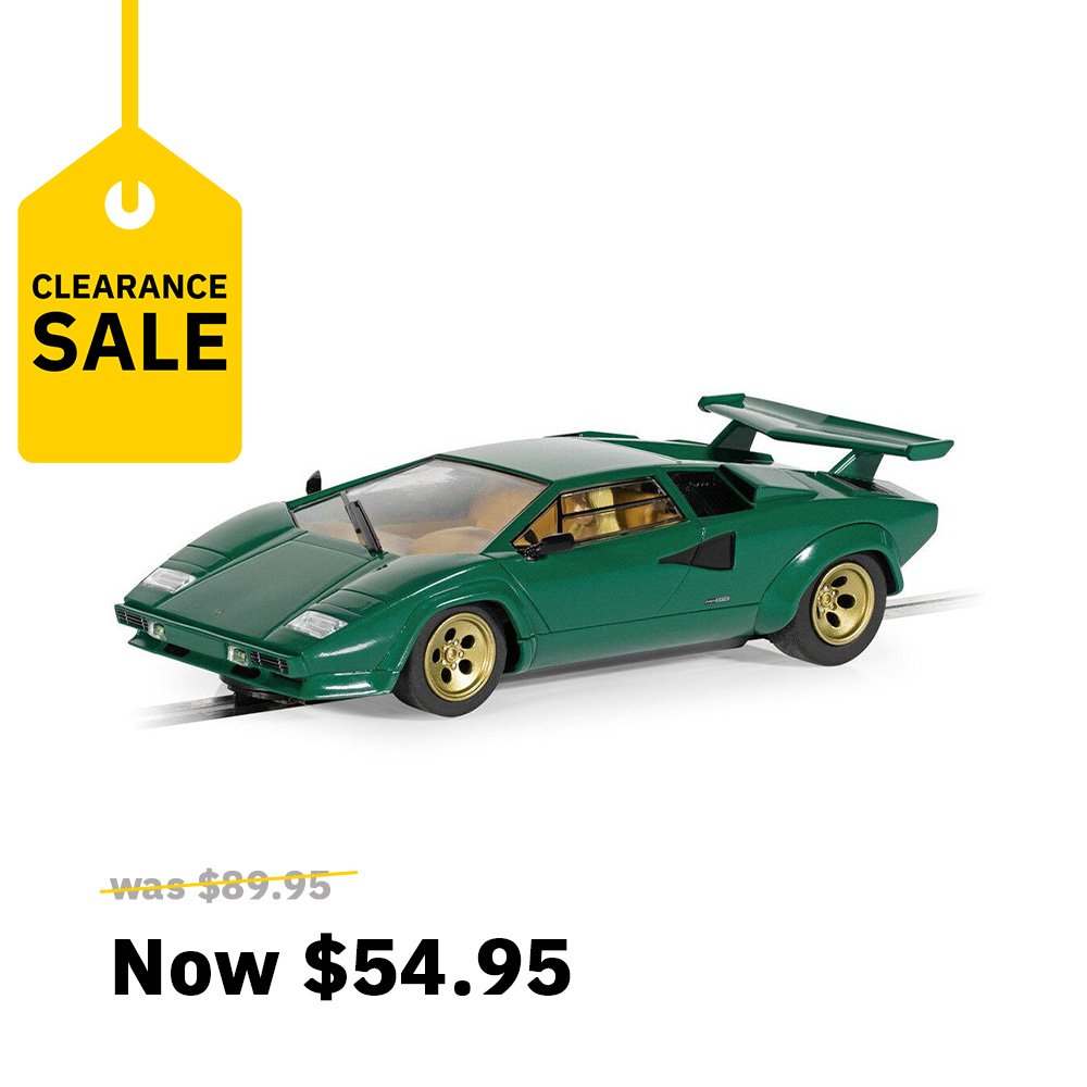 SCALEXTRIC 1/32 LAMBORGHINI COUNTACH - GREEN SLOT CAR