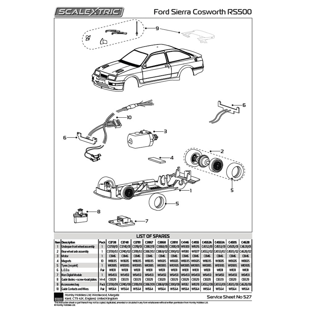 SCALEXTRIC 1/32 FORD SIERRA RS500-YTCC DAN BROWN 2024 SLOT CAR