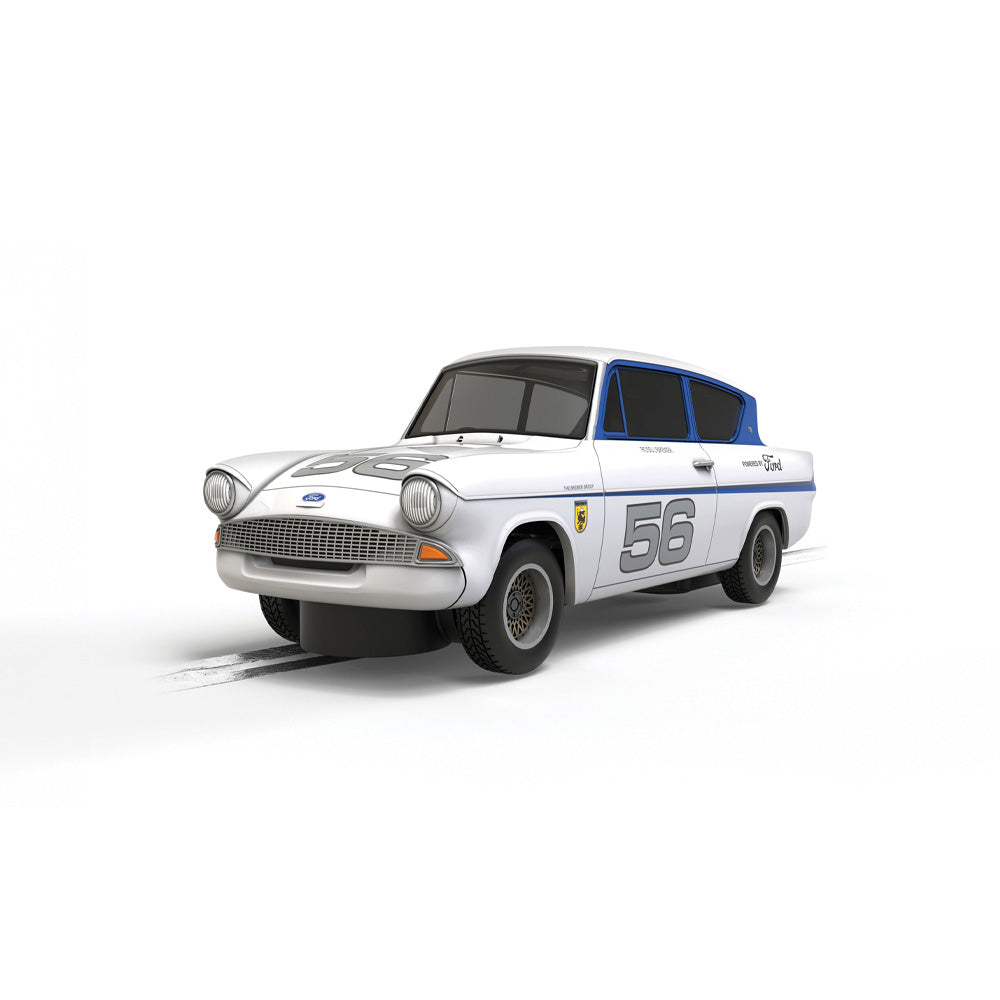 SCALEXTRIC 1/32 FORD ANGLIA - SILVER 56 SLOT CAR