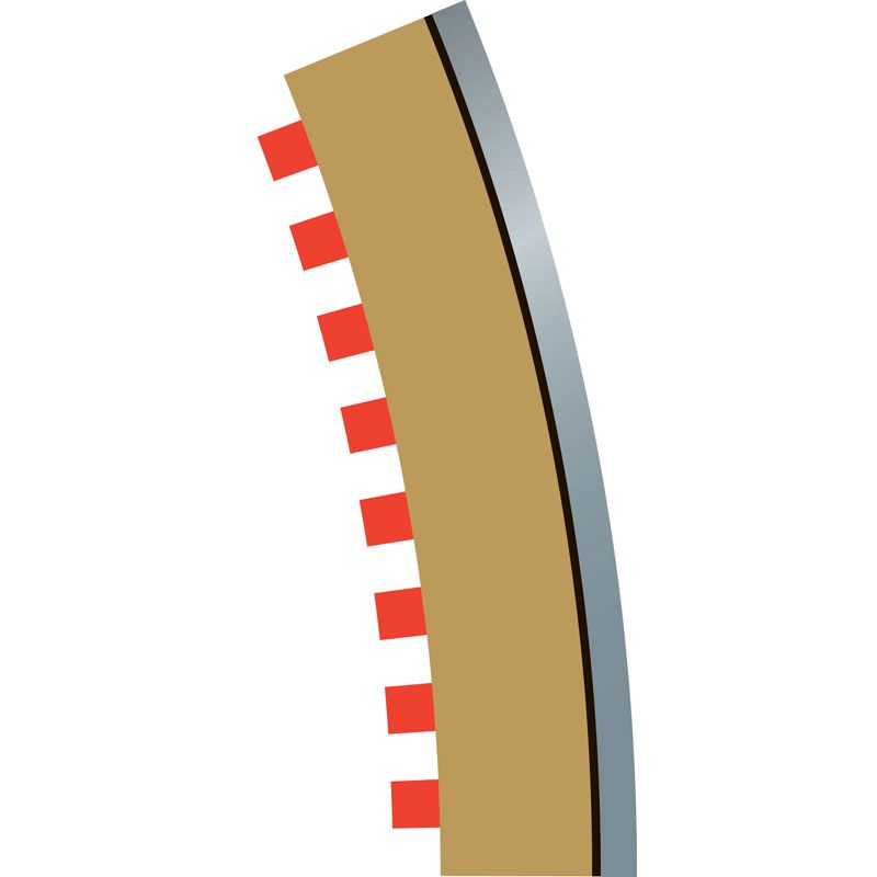 SCALEXTRIC RADIUS 3 CURVE OUTER BORDERS 22.5 DEGREE X 4