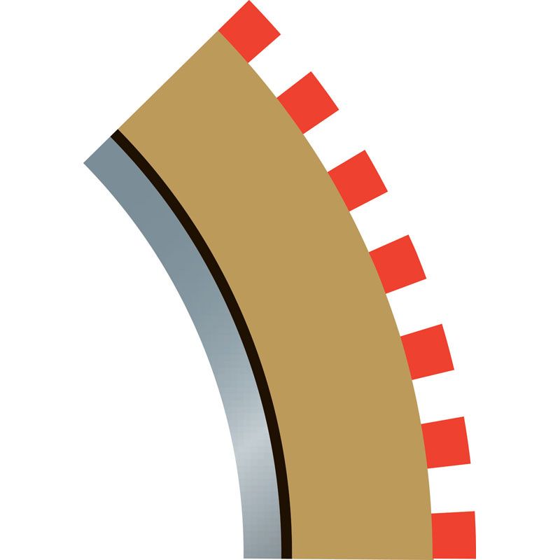 SCALEXTRIC RADIUS 2 CURVE INNER BORDERS 45 DEGREE X 4