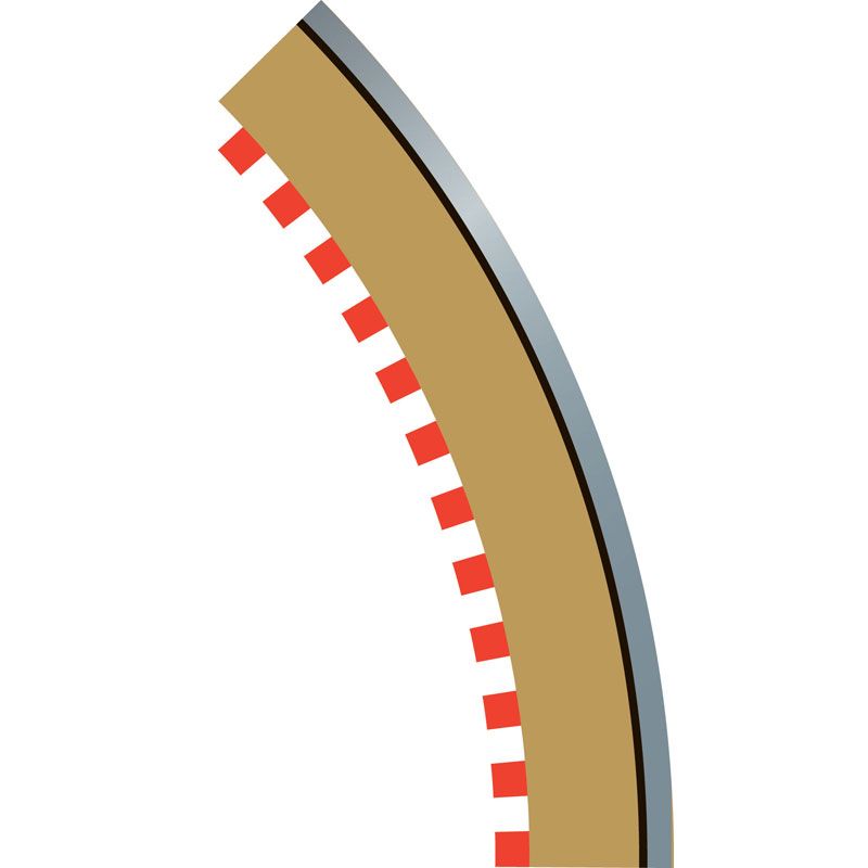 SCALEXTRIC RADIUS 2 CURVE OUTER BORDERS 45 DEGREE X 4