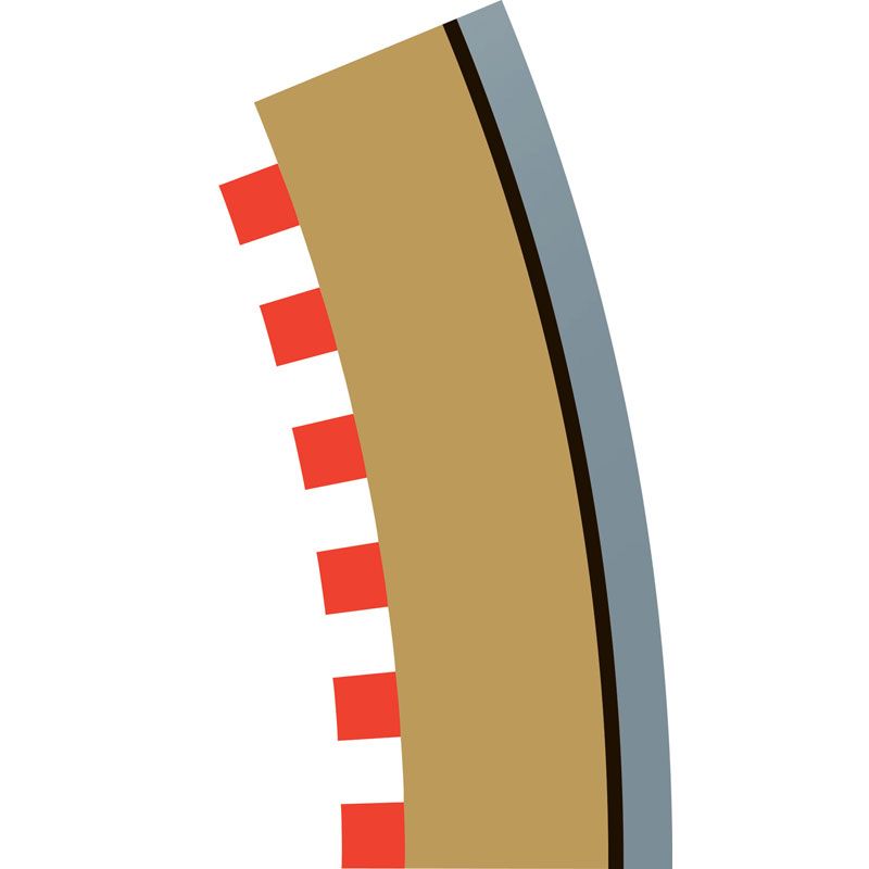 SCALEXTRIC RADIUS 2 CURVE OUTER BORDERS 22.5 DEGREE X 4
