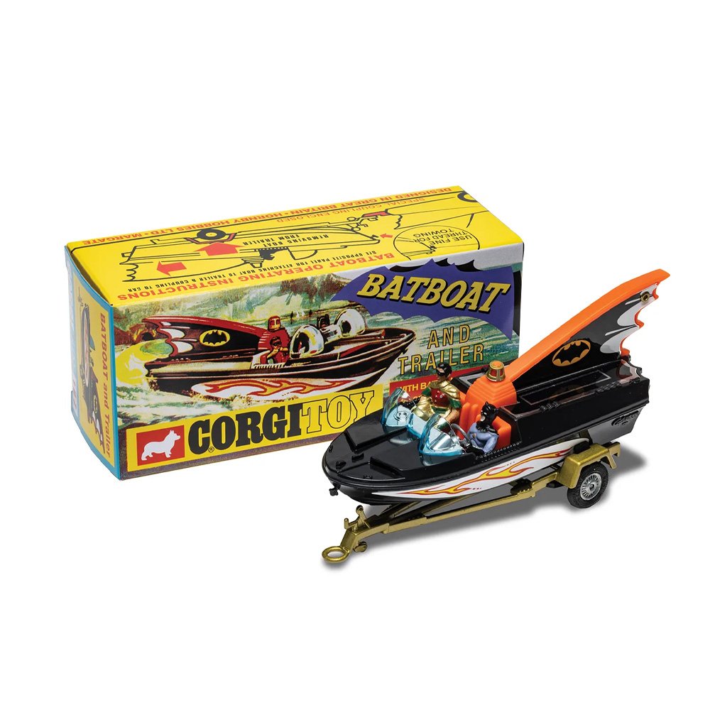 CORGI 1/46 BAT BOAT WITH BATMAN AND ROBIN (REISSUE)