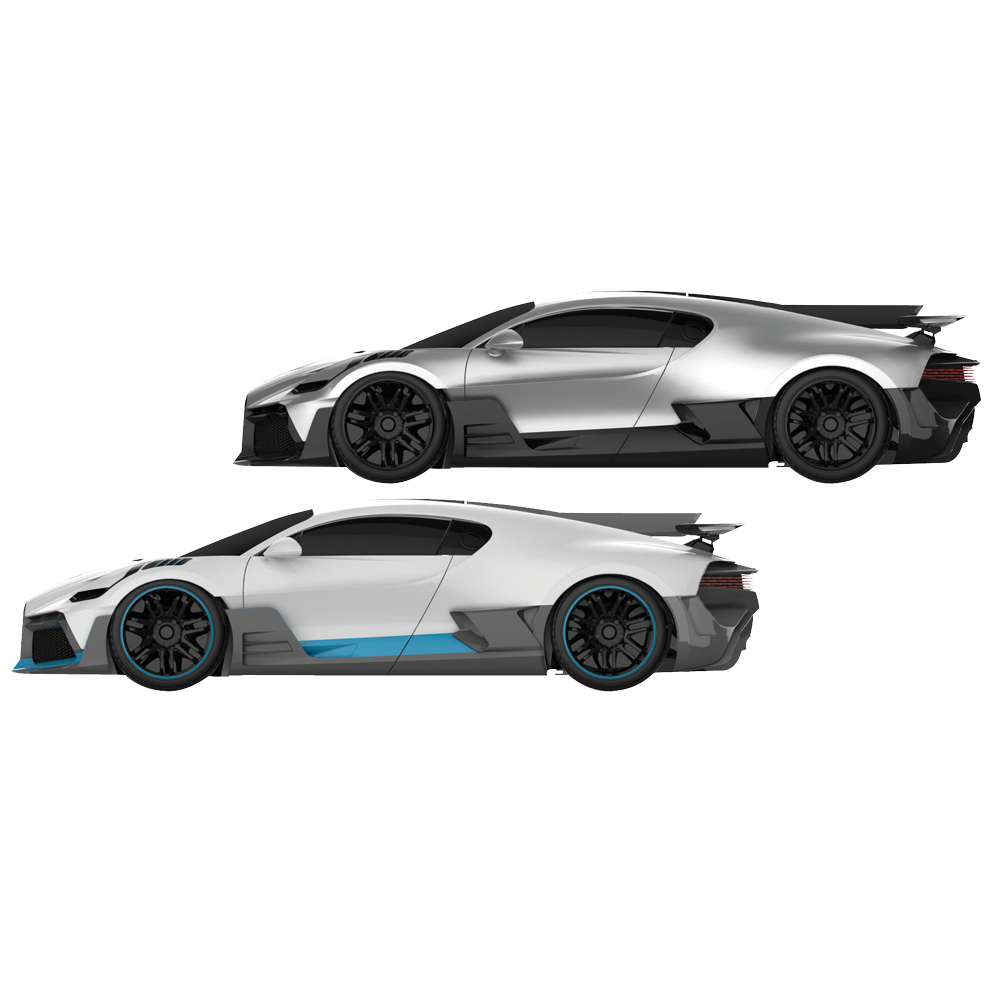 SCALEXTRIC 1/43 EVO BUGATTI OVERDRIVE SLOT CAR SET