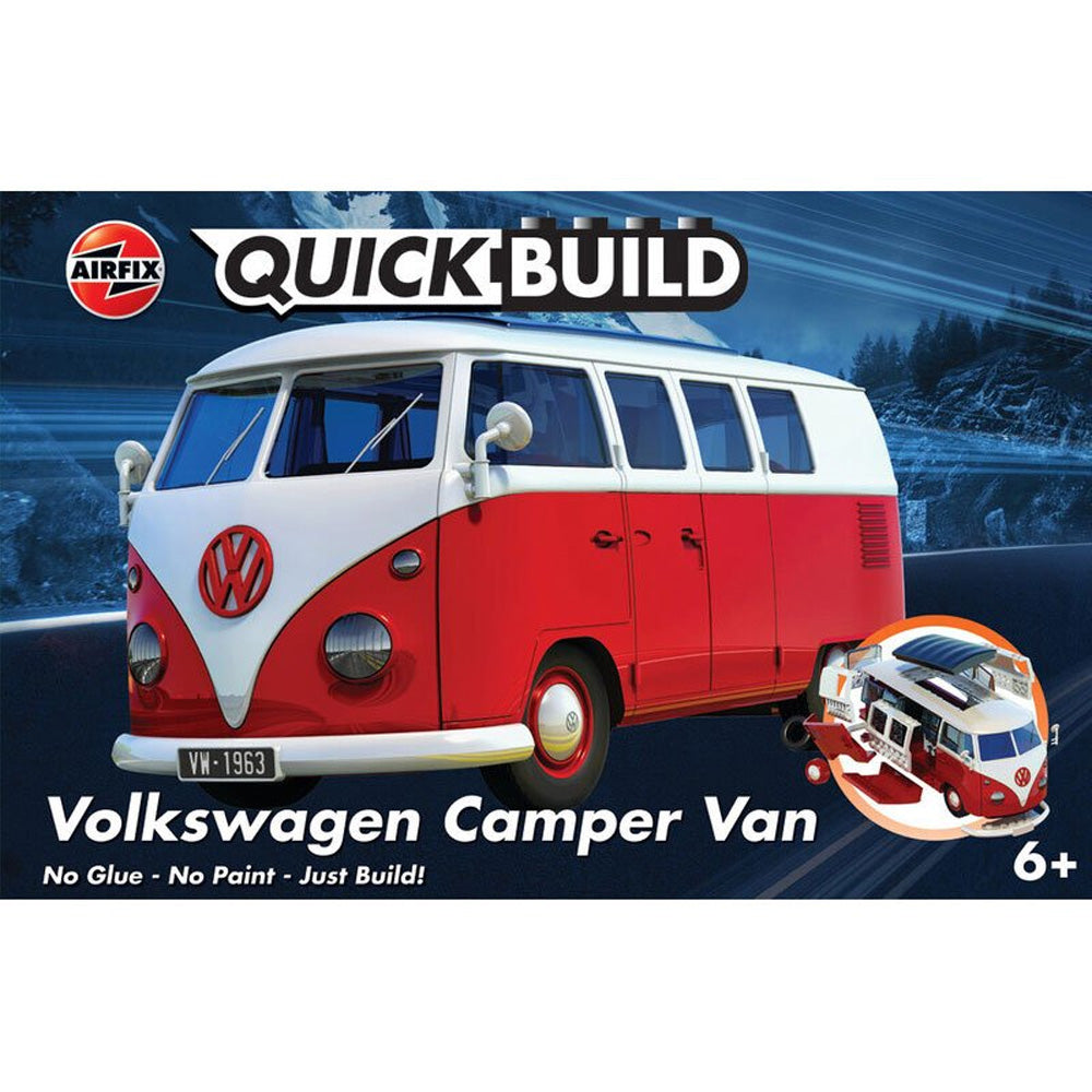 AIRFIX QUICKBUILD VW CAMPER VAN - RED
